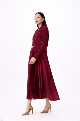 Shelly Dress - Maroon