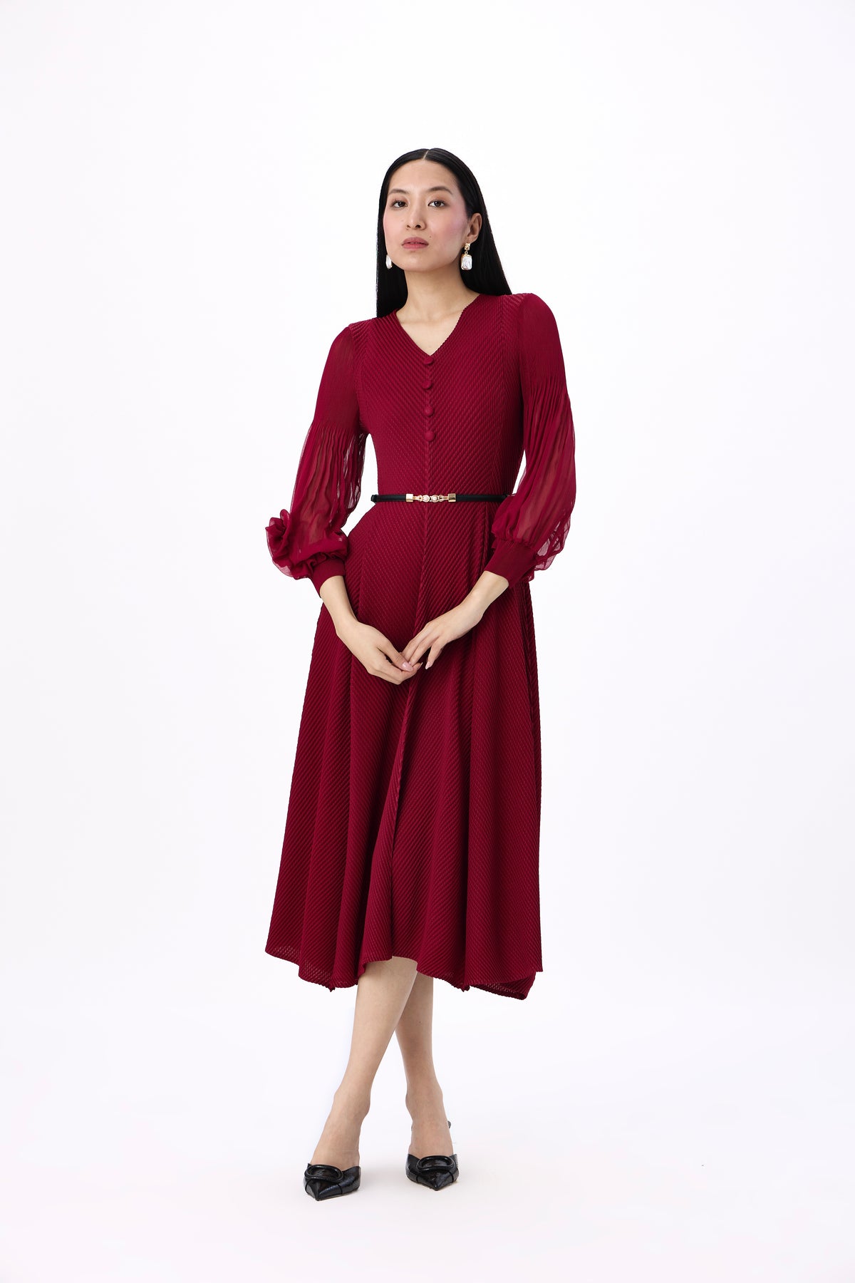 Rosalie Dress - Deep Red