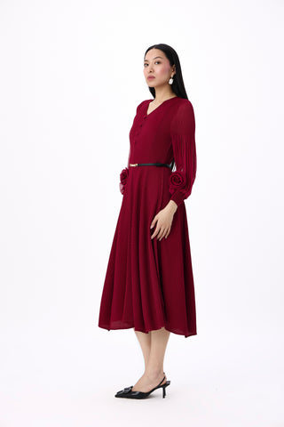 Rosalie Dress - Deep Red