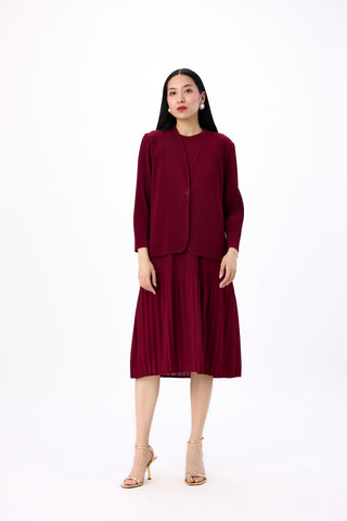 Irene 2 Piece jacket Dress - Maroon