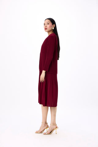 Irene 2 Piece jacket Dress - Maroon