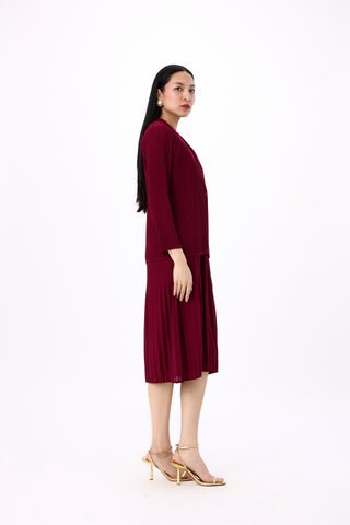 Irene 2 Piece jacket Dress - Maroon