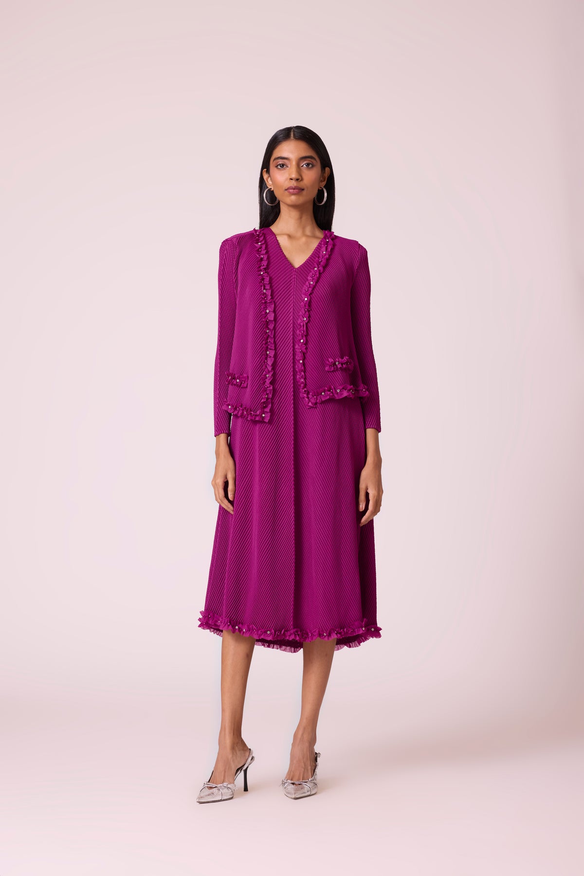 Emelline Jacket Dress - Magenta Rose