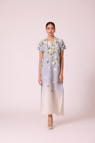 Jenna Print Dress - Pale Blue