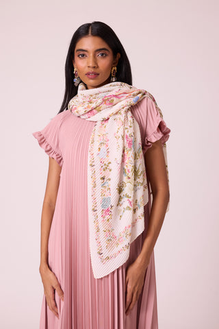 Floral Printed Scarf - Ivory