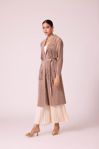 Morgan Fringe Jacket - Beige
