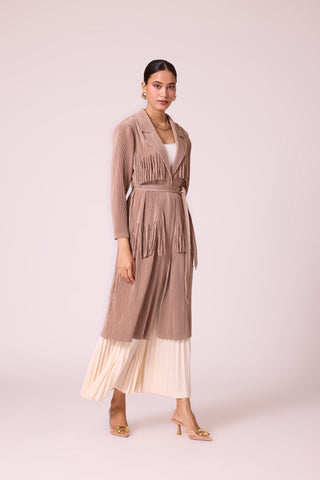Morgan Fringe Jacket - Beige