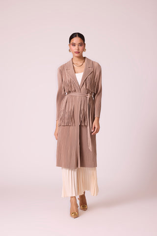Morgan Fringe Jacket - Beige