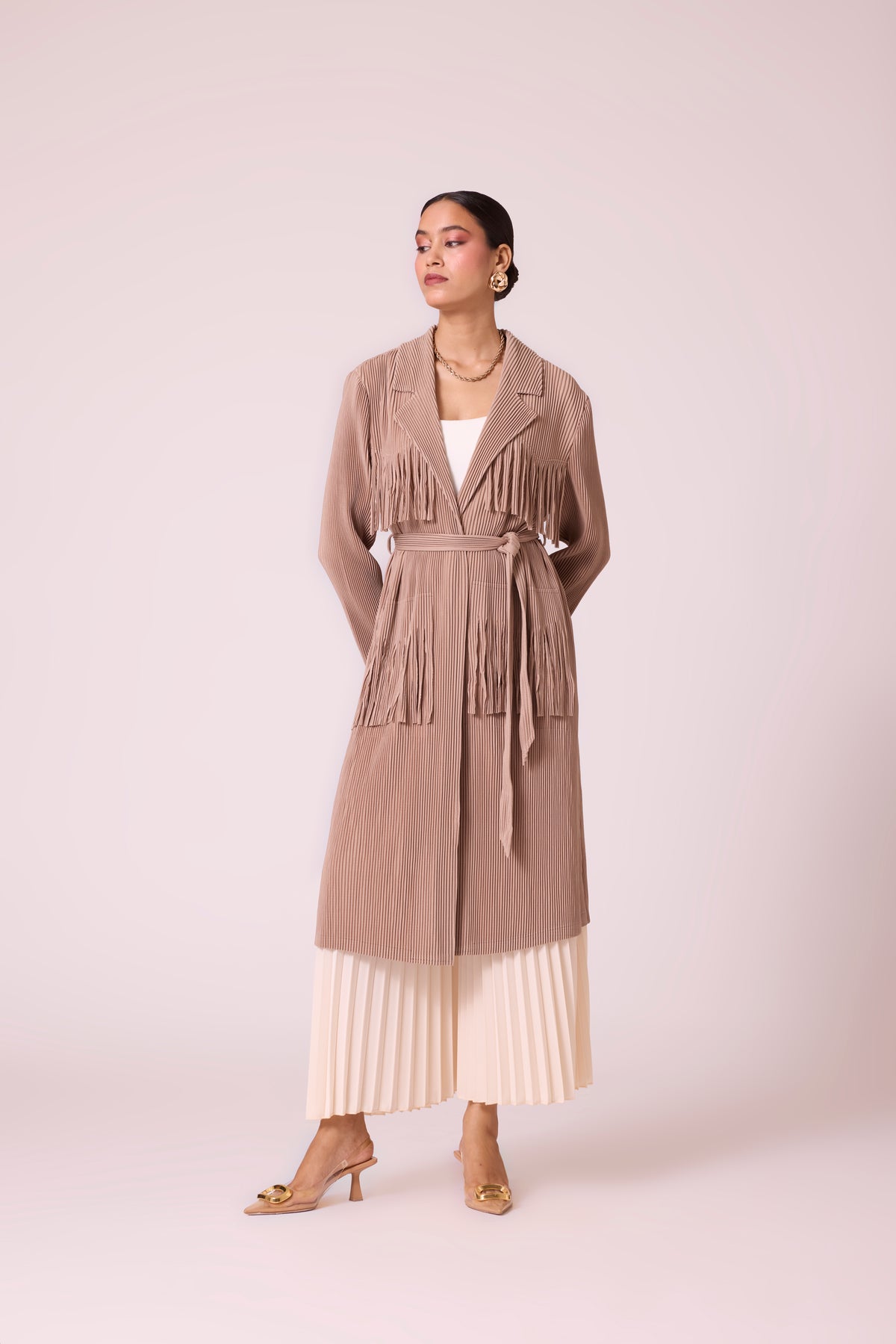 Morgan Fringe Jacket - Beige