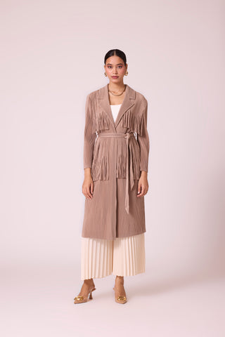 Morgan Fringe Jacket - Beige