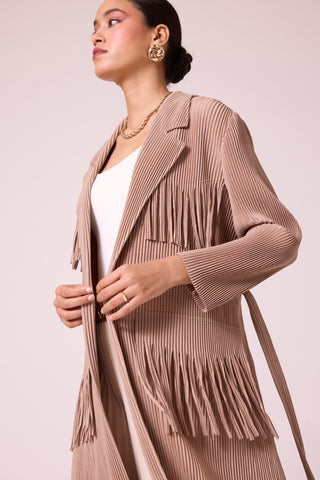 Morgan Fringe Jacket - Beige