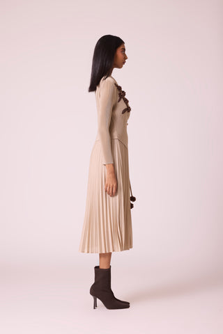 Lillian Wrap Dress - Beige
