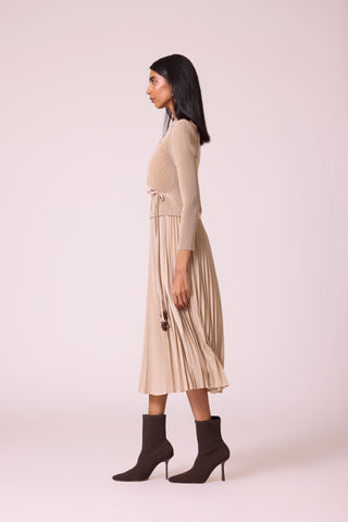 Lillian Wrap Dress - Beige
