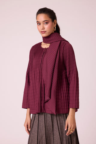 Nova Jacket & Scarf - Burgundy