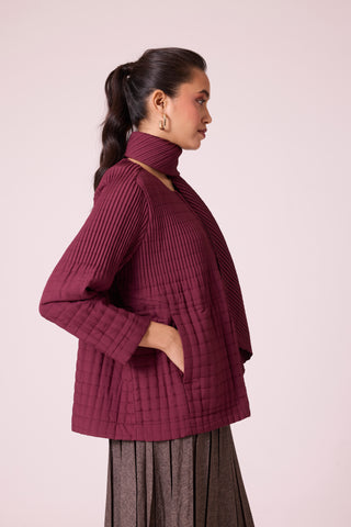 Nova Jacket & Scarf - Burgundy