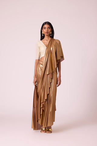 Lila Drape Saree - Gold