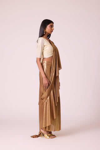 Lila Drape Saree - Gold