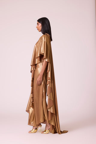 Lila Drape Saree - Gold