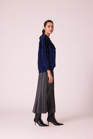 Corene Velvet Top - Midnight Navy