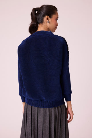 Corene Velvet Top - Midnight Navy