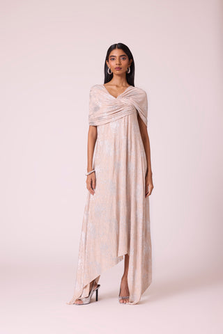 Juliana Dress - Beige & Silver