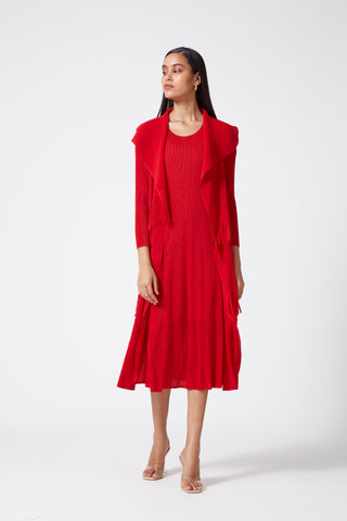 Paula Overlay Dress - Red