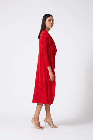 Paula Overlay Dress - Red