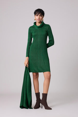 Morgan Overlay Dress - Dark Green