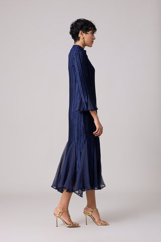 Briana Velvet Dress - Navy