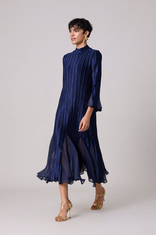 Briana Velvet Dress - Navy