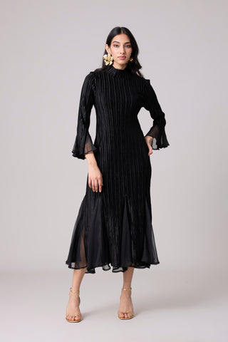 Briana Velvet Dress - Black