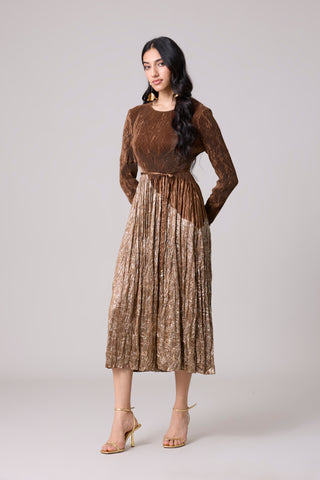 Willa Crushed Dress - Brown