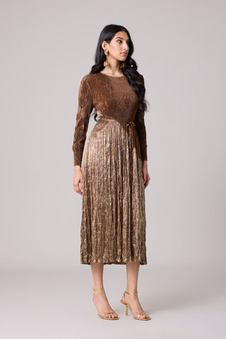 Willa Crushed Dress - Brown