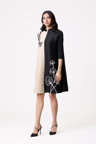 Estele Dress - Black & Ivory