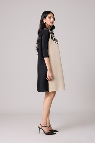 Estele Dress - Black & Sand