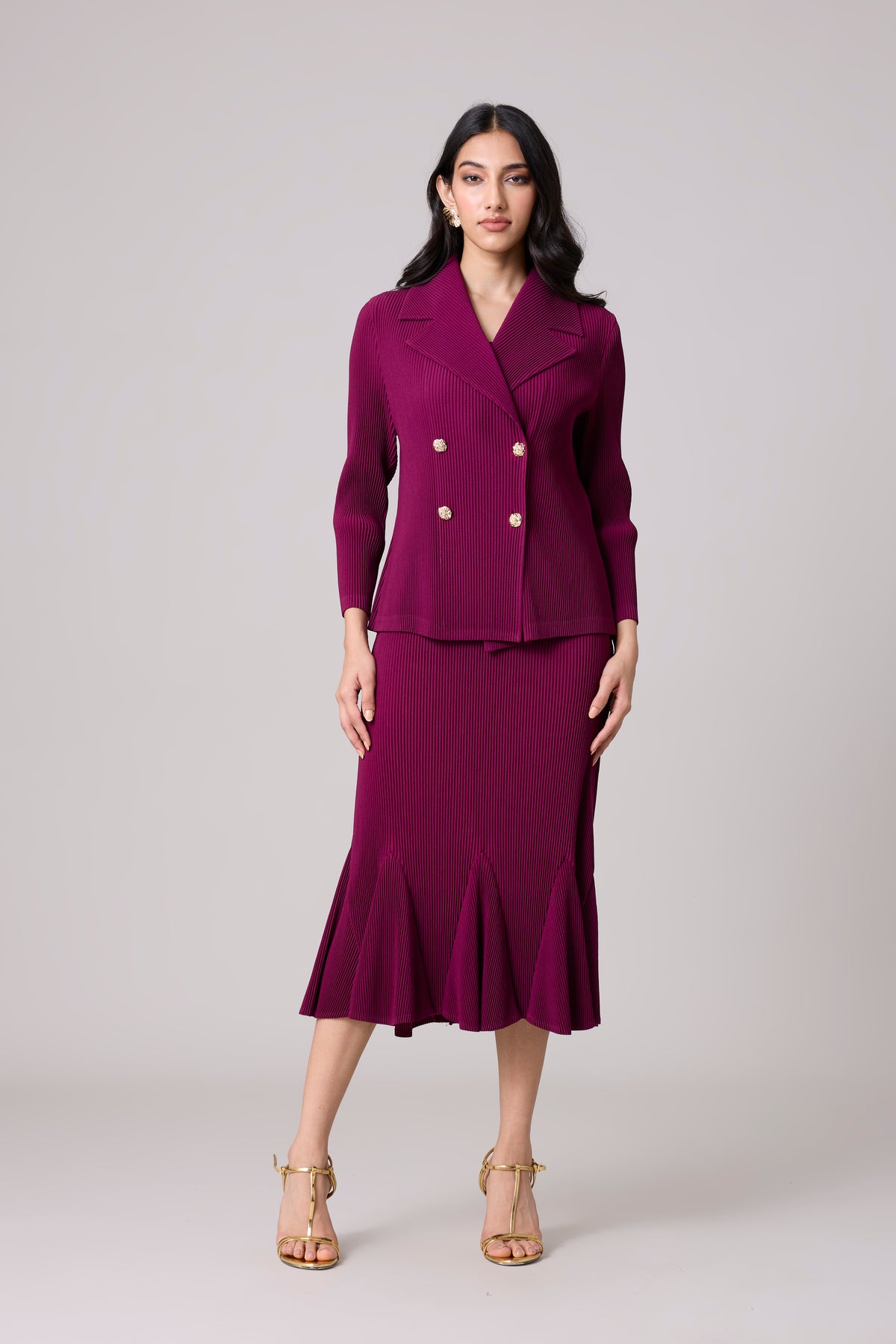 Katya Overlay Dress - Plum