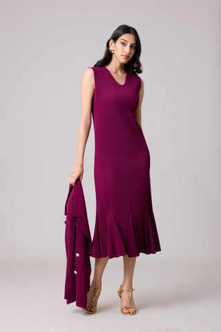 Katya Overlay Dress - Plum