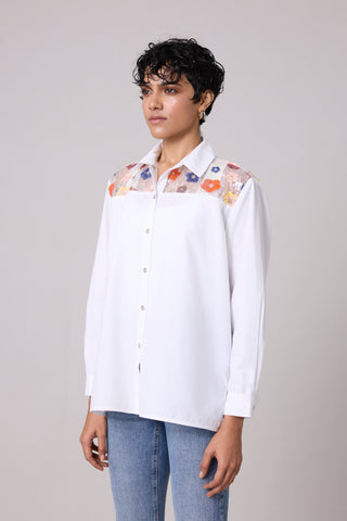 Eloise Sequence Flower Shirt - Bright White