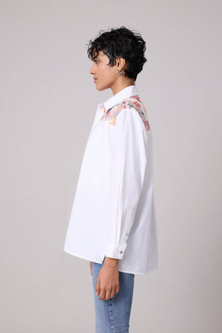 Eloise Sequence Flower Shirt - Bright White