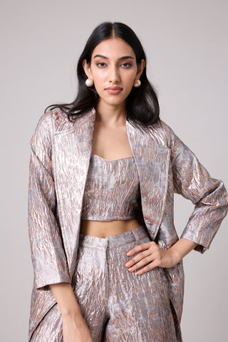 Ares 3 piece Textured Set - Pink & Grey