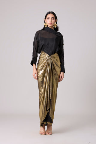 Antonia Skirt - Metallic Dark Gold