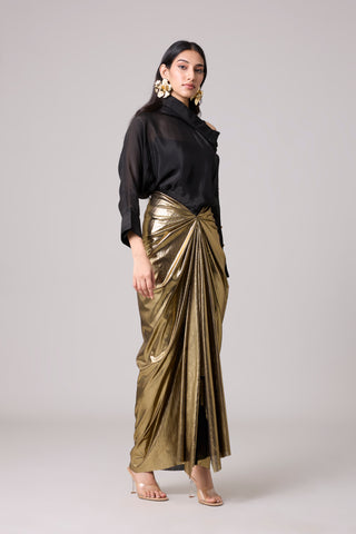 Antonia Skirt - Metallic Dark Gold