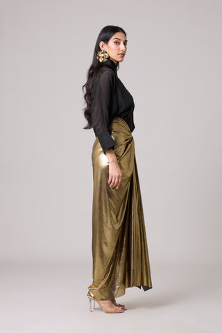 Antonia Skirt - Metallic Dark Gold