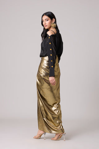 Antonia Skirt - Metallic Dark Gold