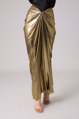 Antonia Skirt - Metallic Dark Gold