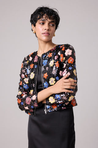 Paige Sequence Flower Top/Jacket - Full Sleeve