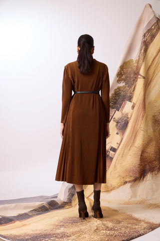 Perla Knit Winter Dress - Brown