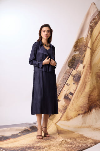 Olive Jacket Dress - Navy