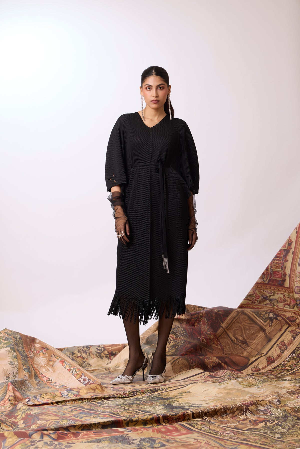 Val Fringe Dress - Black