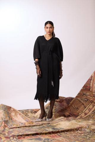 Val Fringe Dress - Black